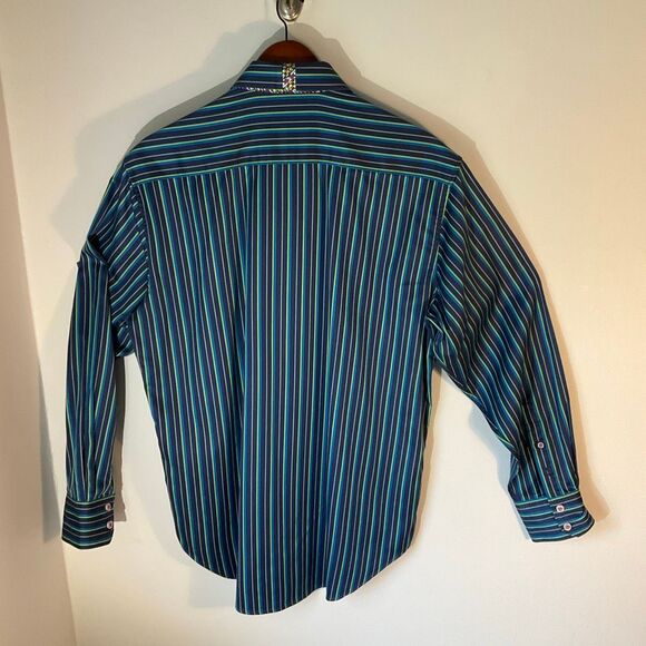 Robert Graham X Multicolor Abstract Contrasting Cuff, Large. Perfect - Picture 2 of 12